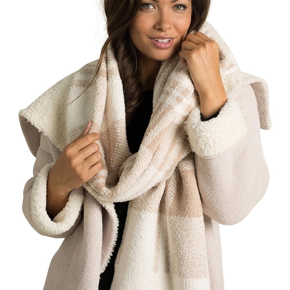 Barefoot Dreams Plaid Fleece Scarf